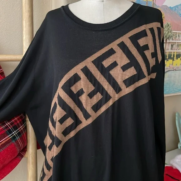 FENDI Roma Made in Italy 100% Wool Knitwear Pullover - Picture 3 of 15